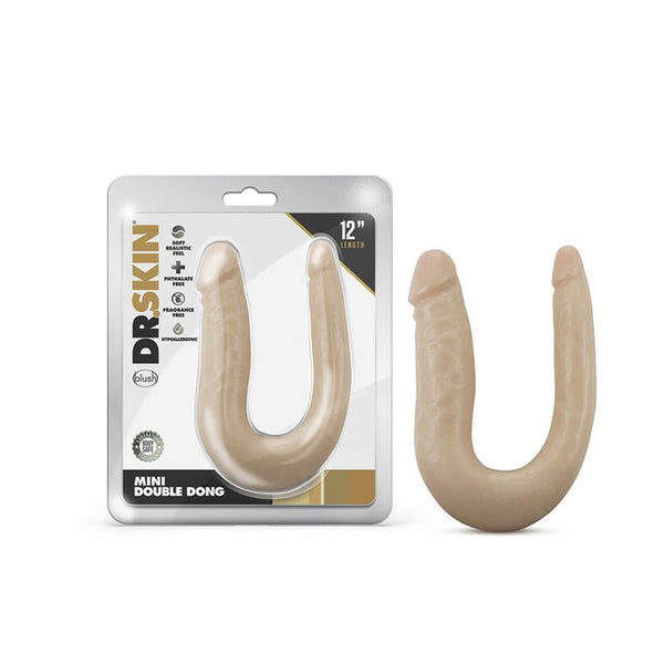 Dr. Skin Mini Double Dong Realistic 12 in. Dual - Ended Dildo Beige - Royal Sins