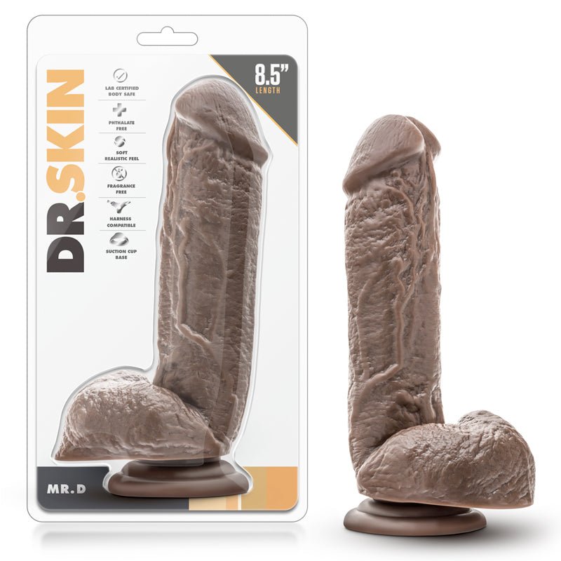 Dr. Skin Mr. D Realistic 8.5 in. Dildo with Balls Brown - Royal Sins