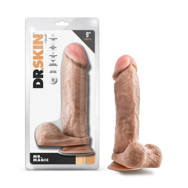 Dr. Skin Mr. Magic 9 in. Dildo with Balls Beige - Royal Sins