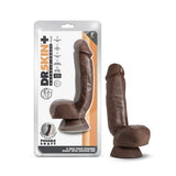 Dr. Skin Plus Thick 8 in. Triple Density Posable Dildo with Balls Brown - Royal Sins
