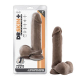 Dr. Skin Plus Thick 9 in. Triple Density Posable Dildo with Balls Brown - Royal Sins
