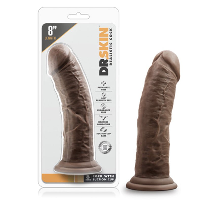 Dr. Skin Realistic 8 in. Dildo Brown - Royal Sins