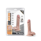 Dr. Skin Silicone Dr. Daniel Realistic 6 in. Posable Dildo with Balls Beige - Royal Sins