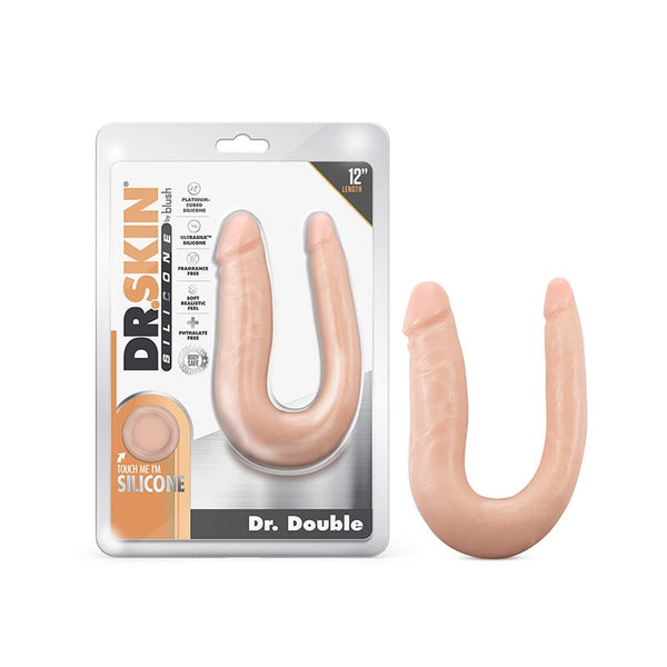 Dr. Skin Silicone Dr. Double Realistic 12 in. Dual - Ended Dildo Beige - Royal Sins