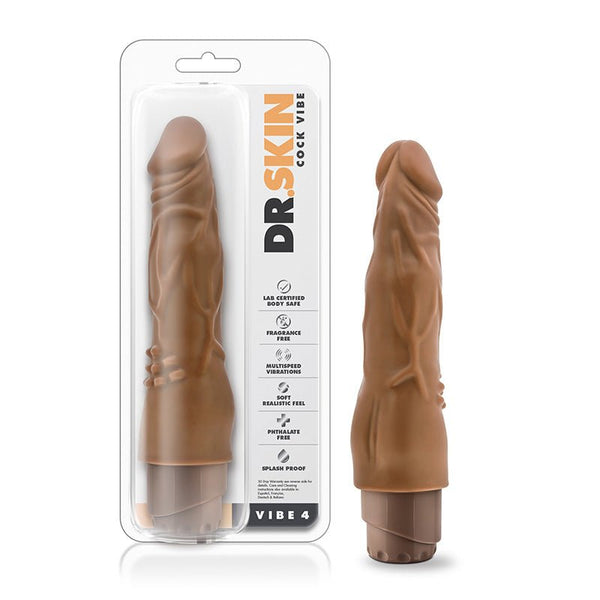 Dr. Skin Vibe 4 Realistic 8 in. Vibrating Dildo Tan - Royal Sins