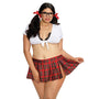 Dreamgirl 2 - Piece Schoolgirl Set with Knit Crop Top & Pleated Mini Skirt Costume Queen Size - Royal Sins