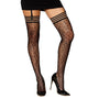 Dreamgirl Animal Print Fishnet Thigh - High Stockings Black O/S - Royal Sins