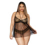 Dreamgirl Babydoll with G - String Black OS Queen - Royal Sins