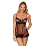 Dreamgirl Babydoll with Panty Red/Black XL Hanging - Royal Sins