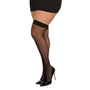 Dreamgirl Diamond - Net Fishnet Thigh - Highs with Vinyl Bowtie Accent Black OSQ - Royal Sins