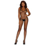 Dreamgirl Diamond - Net Halter Bodystocking With Open Crotch Black OS - Royal Sins