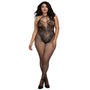 Dreamgirl Fishnet Bodystocking With Knitted Teddy Design Black Queen - Royal Sins