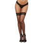Dreamgirl Fishnet Thigh - High Stockings With Silicone Lace Top and Back Seam Black OS - Royal Sins