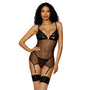 Dreamgirl Garter Slip with G - String Black OS - Royal Sins