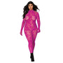 Dreamgirl Gloved Lace Bodystocking With Keyhole Back Azalea Queen Size - Royal Sins