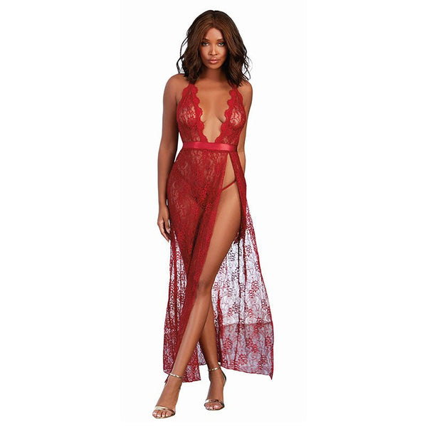 Dreamgirl Lace Gown & G - String Garnet Medium Hanging - Royal Sins