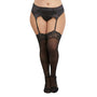 Dreamgirl Plus - Size Sheer Nylon Thigh - High Stockings With Lace Top Black Queen - Royal Sins