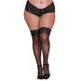 Dreamgirl Plus - Size Sheer Thigh - High Stockings With Silicone Lace Top Black Queen - Royal Sins