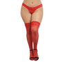 Dreamgirl Plus - Size Sheer Thigh - High Stockings With Silicone Lace Top Red Queen - Royal Sins