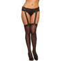 Dreamgirl Plus - Size Stretch Lace Suspender Garter Belt Black Queen - Royal Sins
