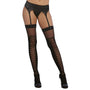 Dreamgirl Sheer Thigh - High Stockings With Knitted Lace - Up Boot Detail Black OS - Royal Sins