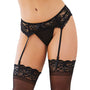 Dreamgirl Stretch Lace Garter Belt With Scalloped Hem and Hook & Eye Back Closure Black OS - Royal Sins
