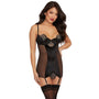 Dreamgirl Stretch Velvet Garter Slip Black Small Hanging - Royal Sins