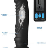 E - Stim Pro 5x Vibrating Dildo with Remote Control - Royal Sins