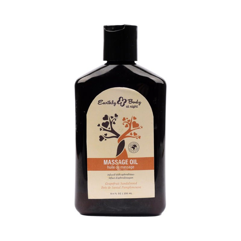 Earthly Body At Night Aphrodisiac Massage Oil Grapefruit Sandalwood 8.4 oz. - Royal Sins