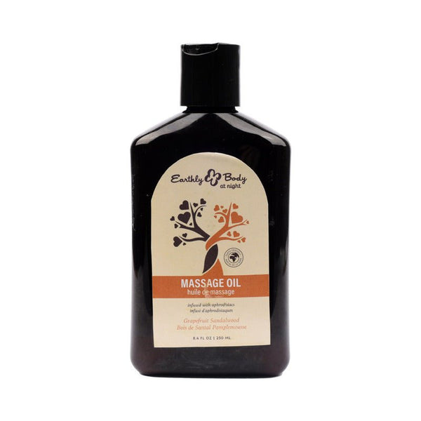 Earthly Body At Night Aphrodisiac Massage Oil Grapefruit Sandalwood 8.4 oz. - Royal Sins