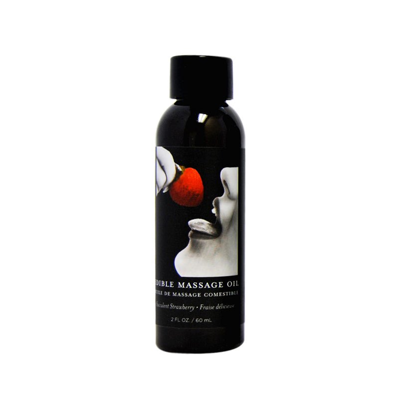 Earthly Body Edible Massage Oil Strawberry 2oz - Royal Sins