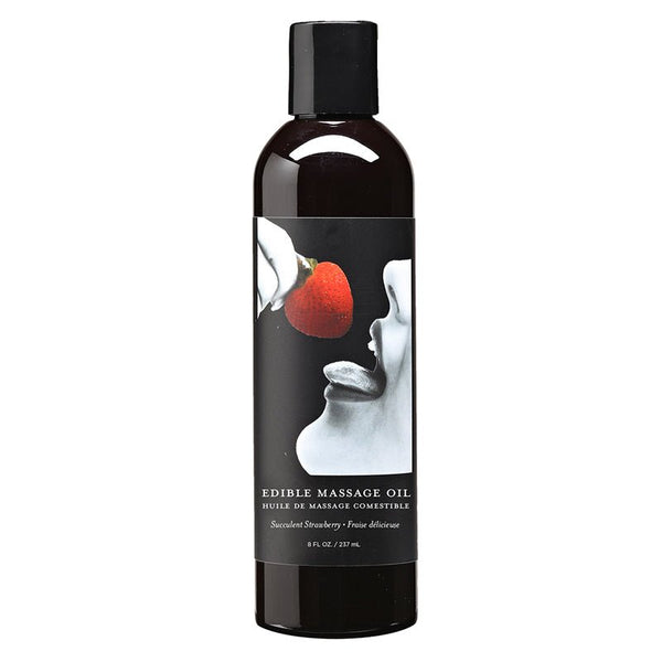Earthly Body Edible Massage Oil Succulent Strawberry 8oz - Royal Sins