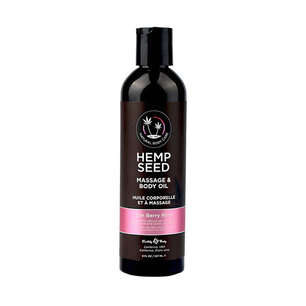 Earthly Body Hemp Seed Massage & Body Oil Zen Berry Rose 8 oz. - Royal Sins