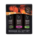 Earthly Body Hemp Seed Massage Oil 3 - Piece Gift Set 2 oz. - Royal Sins