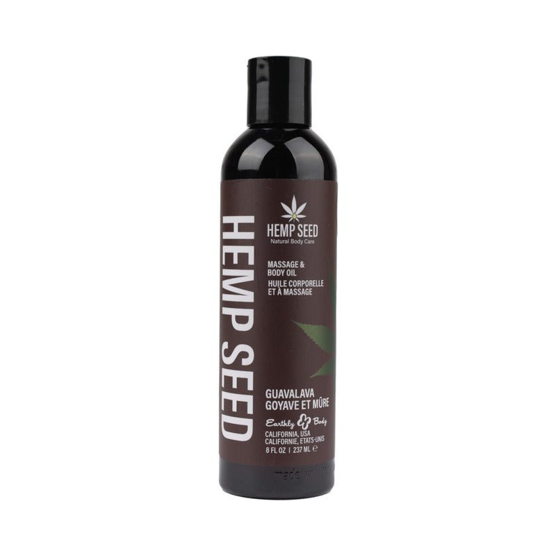 Earthly Body Hemp Seed Massage Oil Guavalava 8 oz. - Royal Sins