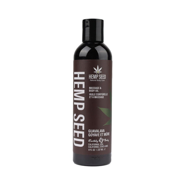 Earthly Body Hemp Seed Massage Oil Guavalava 8 oz. - Royal Sins