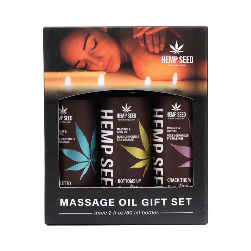 Earthly Body Hemp Seed Valentine 2025 Massage Oil Trio Gift Set - Royal Sins