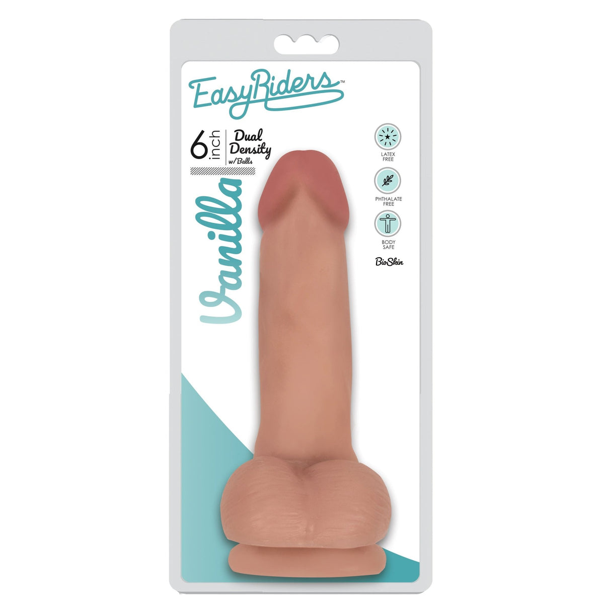 Easy Riders 6 Inch Dual Density Dildo With Balls - Flesh - Royal Sins