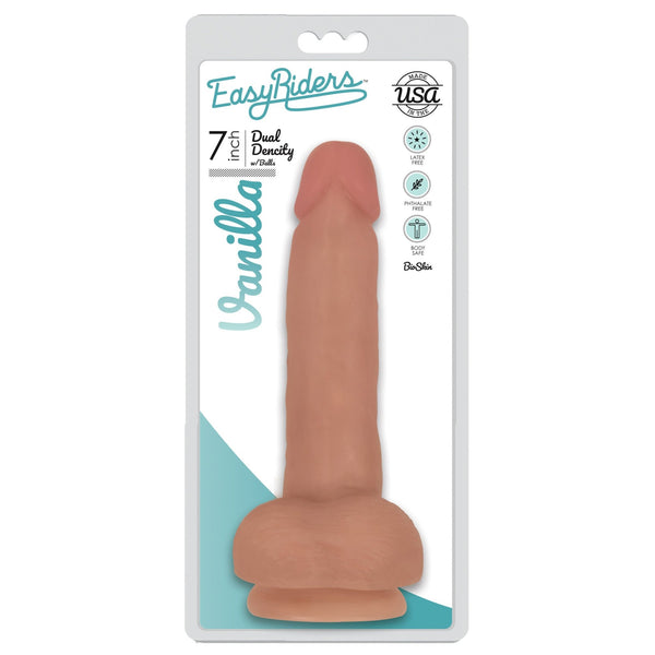 Easy Riders 7 Inch Dual Density Dildo With Balls - Flesh - Royal Sins