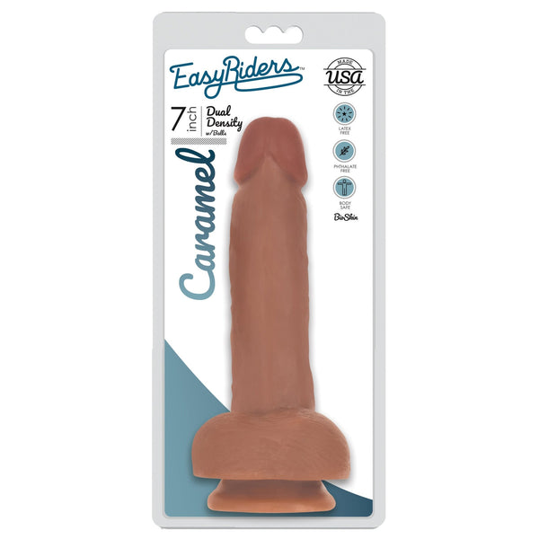 Easy Riders 7 Inch Dual Density Dildo With Balls - Tan - Royal Sins