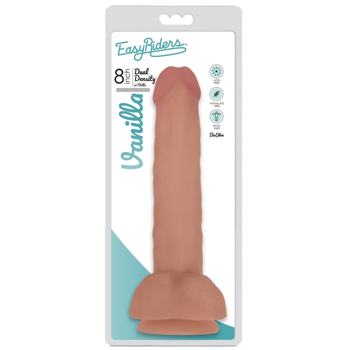 Easy Riders 8 Inch Dual Density Dildo With Balls - Flesh - Royal Sins