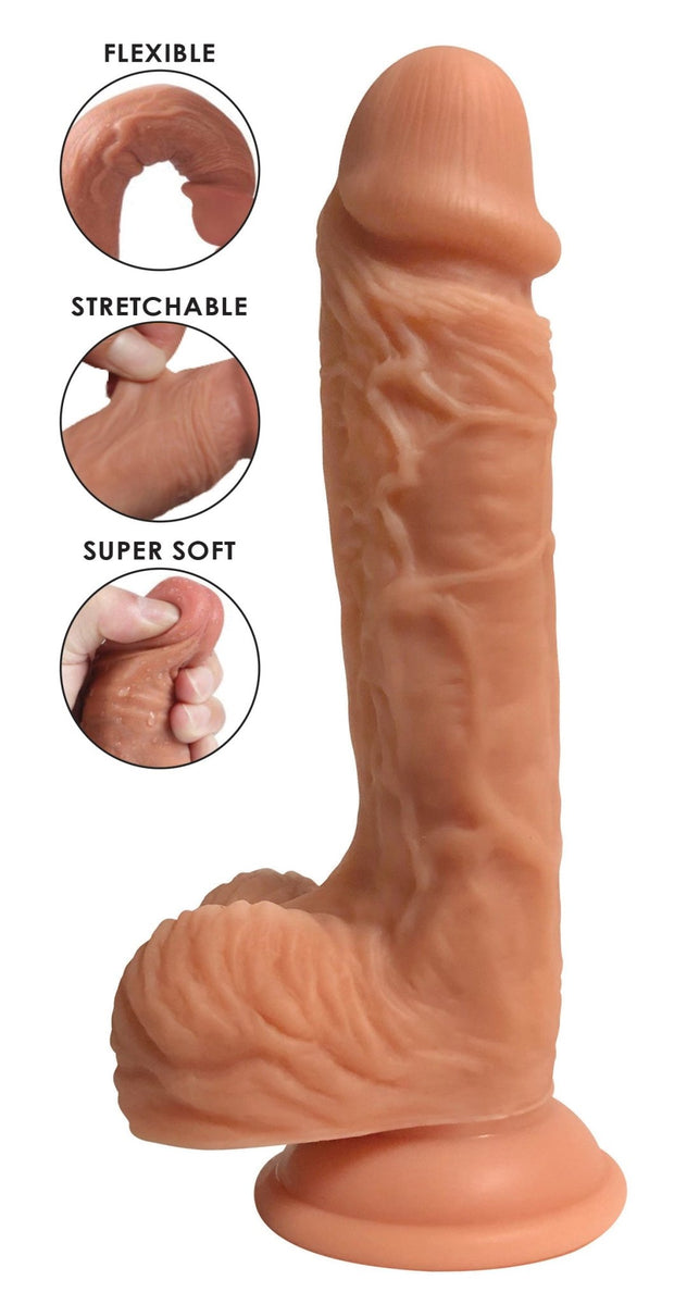 Easy Riders Dual Density Silicone Dildo - 8 Inch - Royal Sins