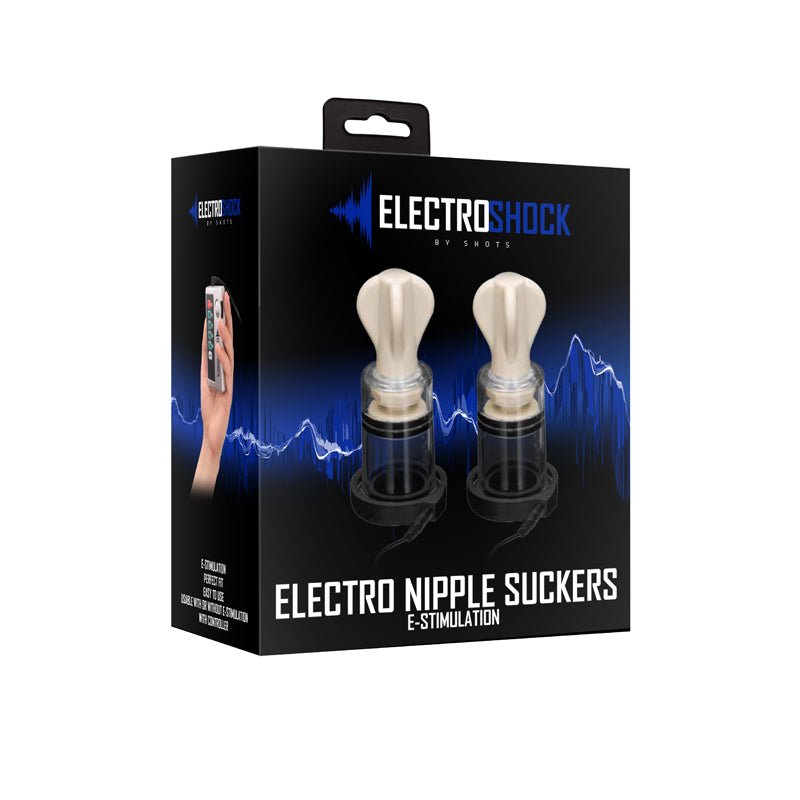 ElectroShock Remote - Controlled E - Stimulation Nipple Suckers White - Royal Sins