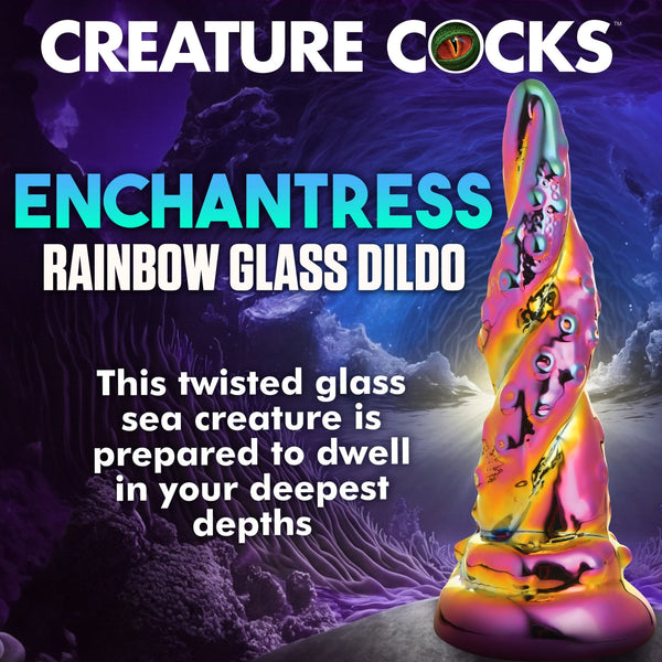 Enchantress Rainbow Glass Dildo - Royal Sins