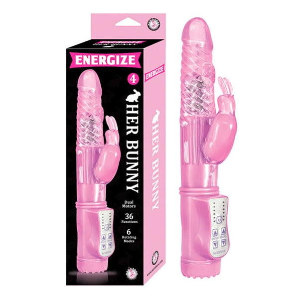 Energize Her Bunny 4 36 Function 6 Rotating Modes Dual Motor Waterproof Pink - Royal Sins