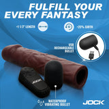 Enhancers Vibrating Penis Extension w/ Remote - Dark - Royal Sins