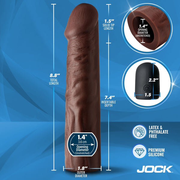 Enhancers Vibrating Penis Extension w/ Remote - Dark - Royal Sins