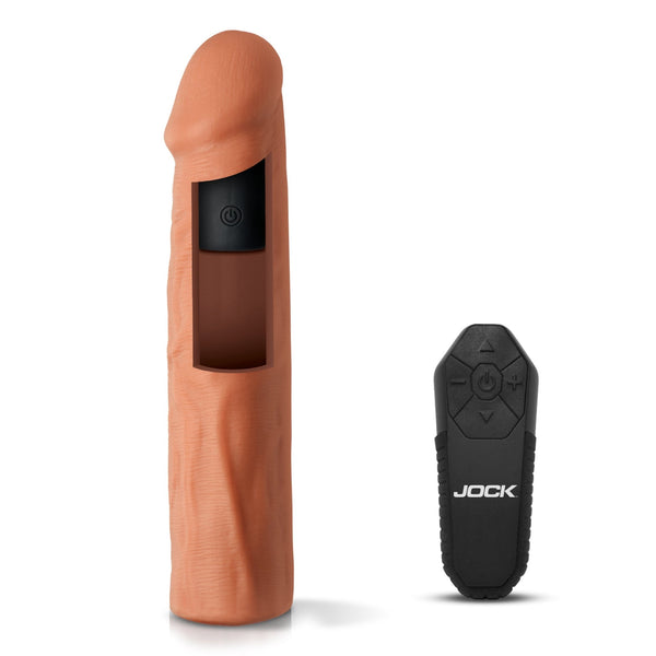 Enhancers Vibrating Penis Extension w/ Remote - Light - Royal Sins
