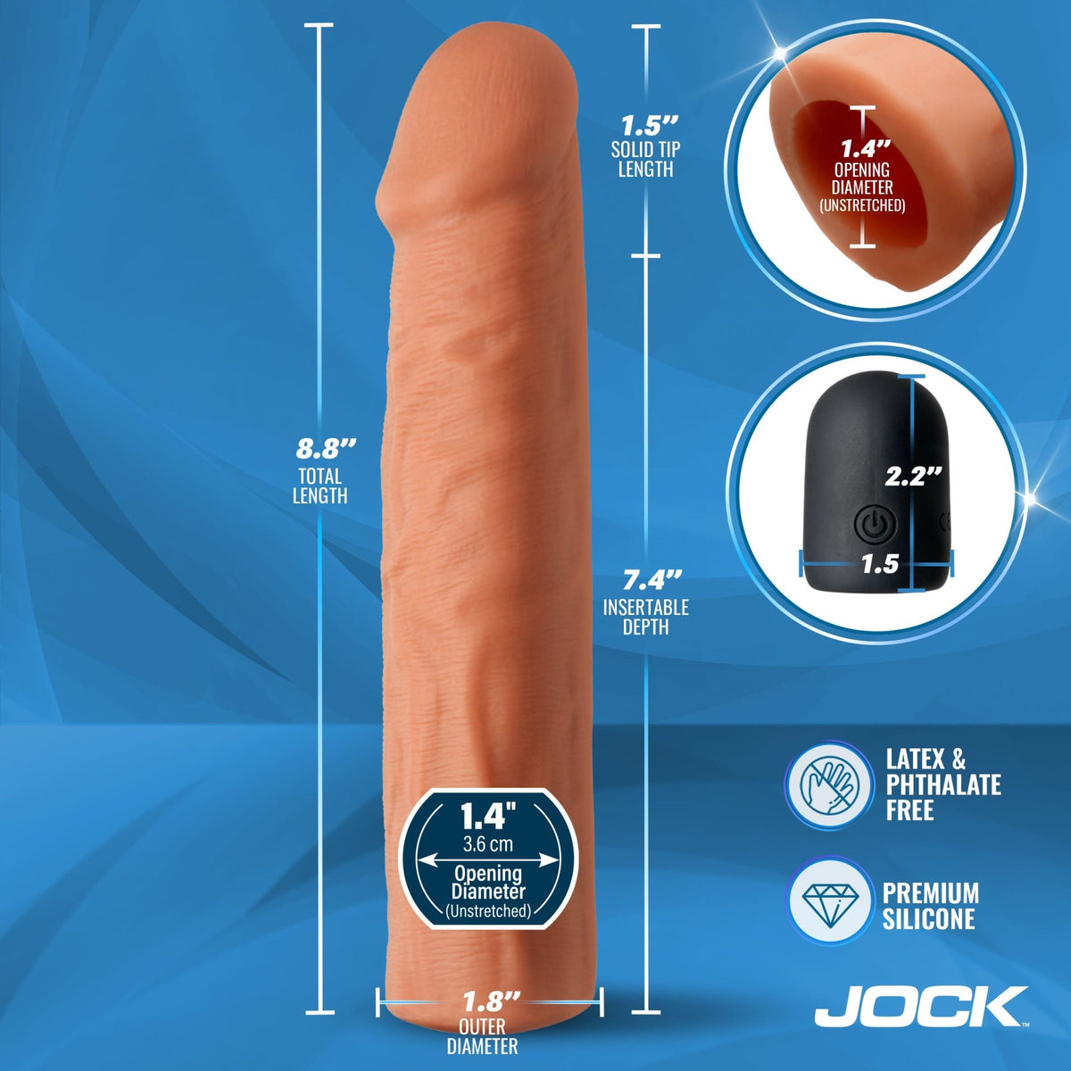 Enhancers Vibrating Penis Extension w/ Remote - Light - Royal Sins