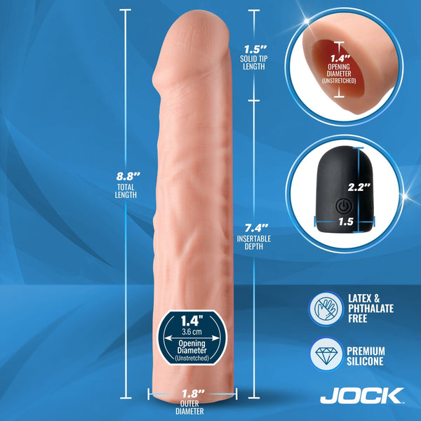 Enhancers Vibrating Penis Extension w/ Remote - Medium - Royal Sins
